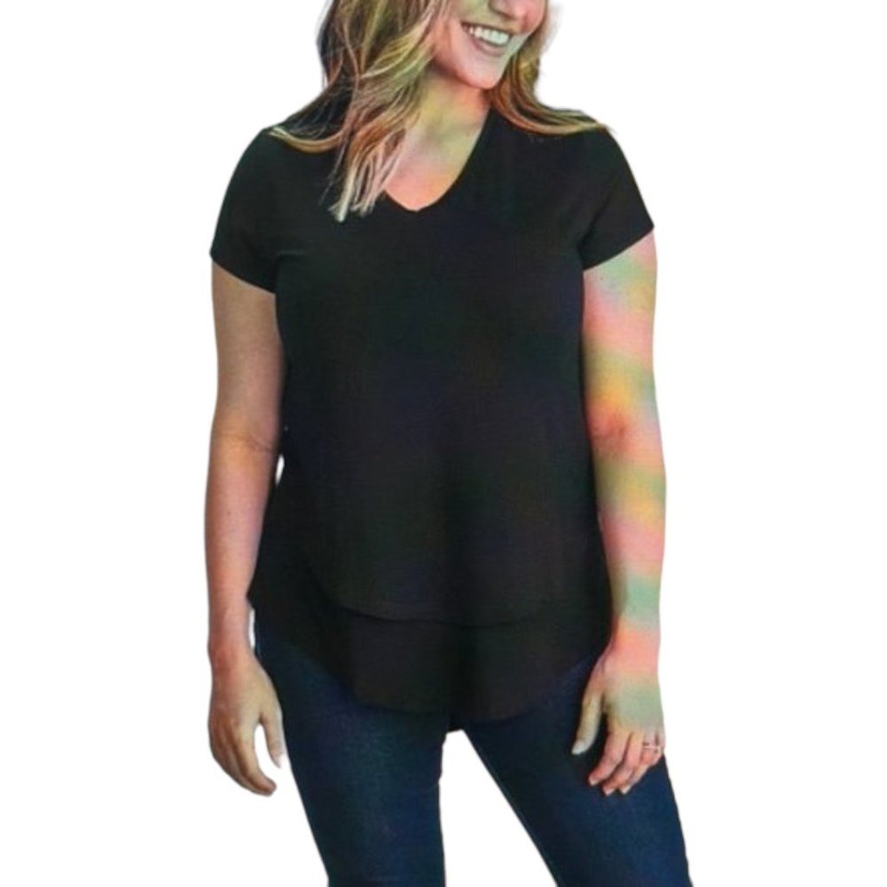 Latched Mama V-Neck Boyfriend Nursing Tee Size Large